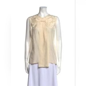 Stella Mccartney Neutrals Cotton Square Neckline Blouse Top